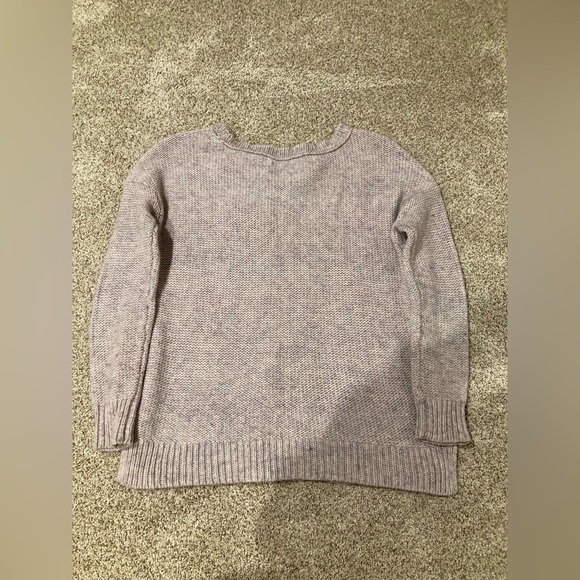 Women American eagle tunic overhead crewneck cable knit sweater pink purple m - Picture 9 of 10